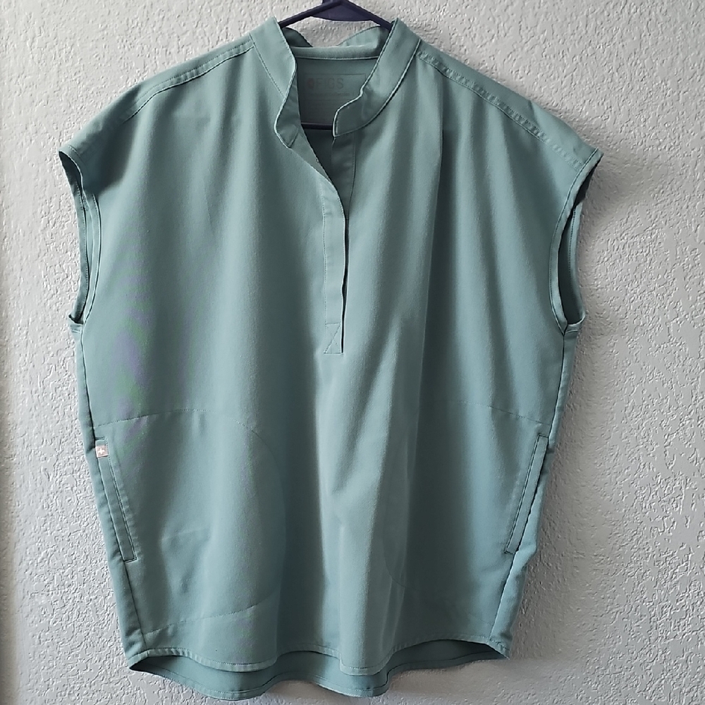 Figs Scrub Top Teal